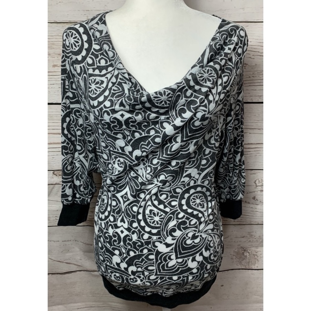 EUC Athleta Cowl Neck Paisley Print Top